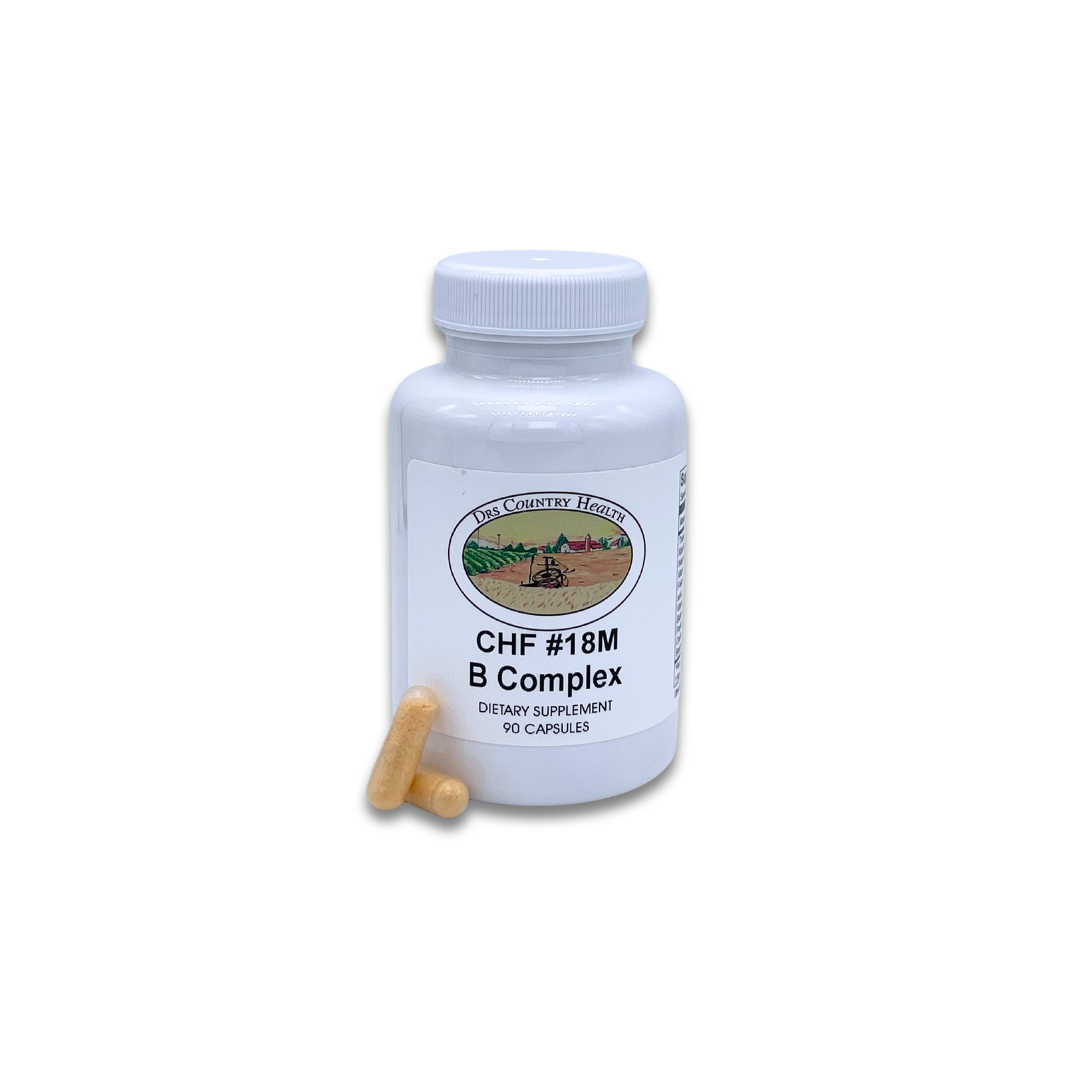 CHF #18M B-Complex bottle with Country Health logo on the label