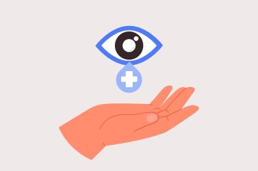 Hand with an eye floating above it with a plus.